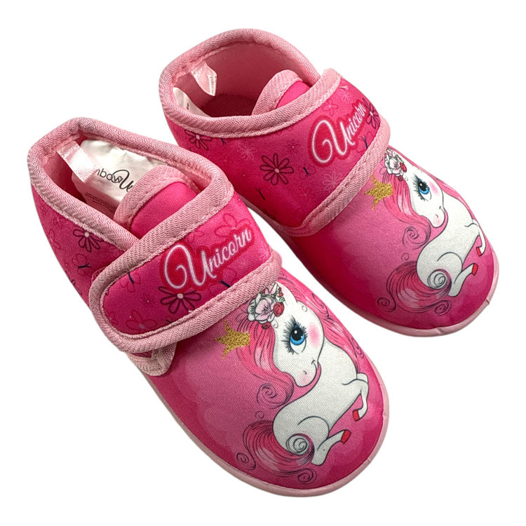 Picture of UNI244284 GIRLS RAINBOW UNICORN BED SLIPPERS / SHOES